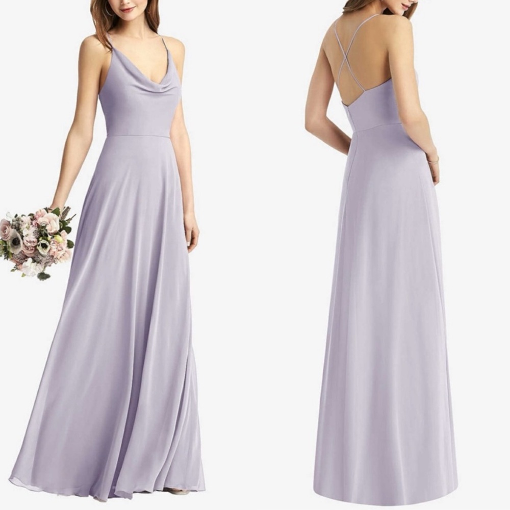Thread Style TH015 COWL NECK Chiffon CRISS CROSS BACK MAXI DRESS Moondance